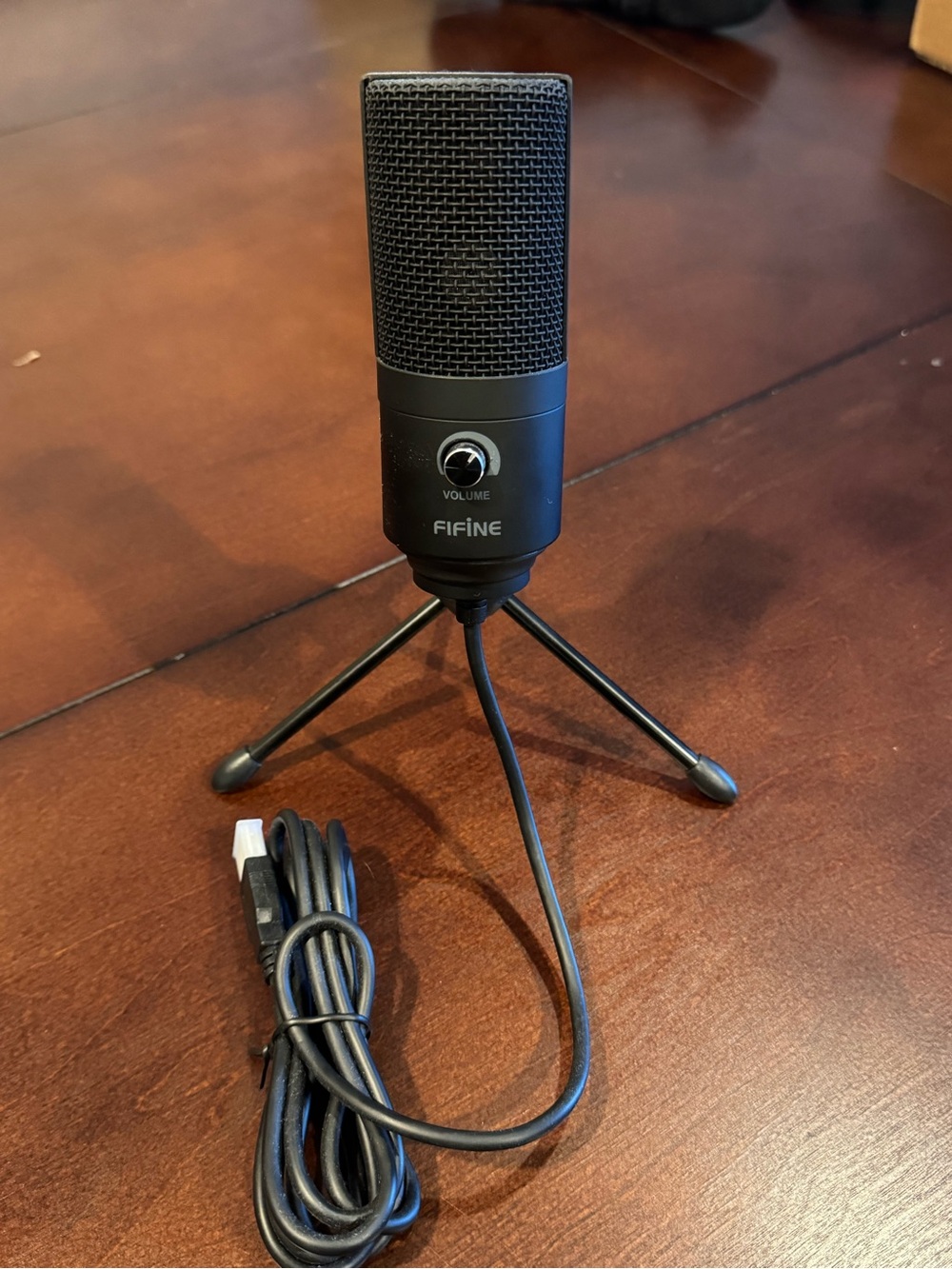 FIFINE USB Condenser Microphone w/ Tripod Stand & Volume Control